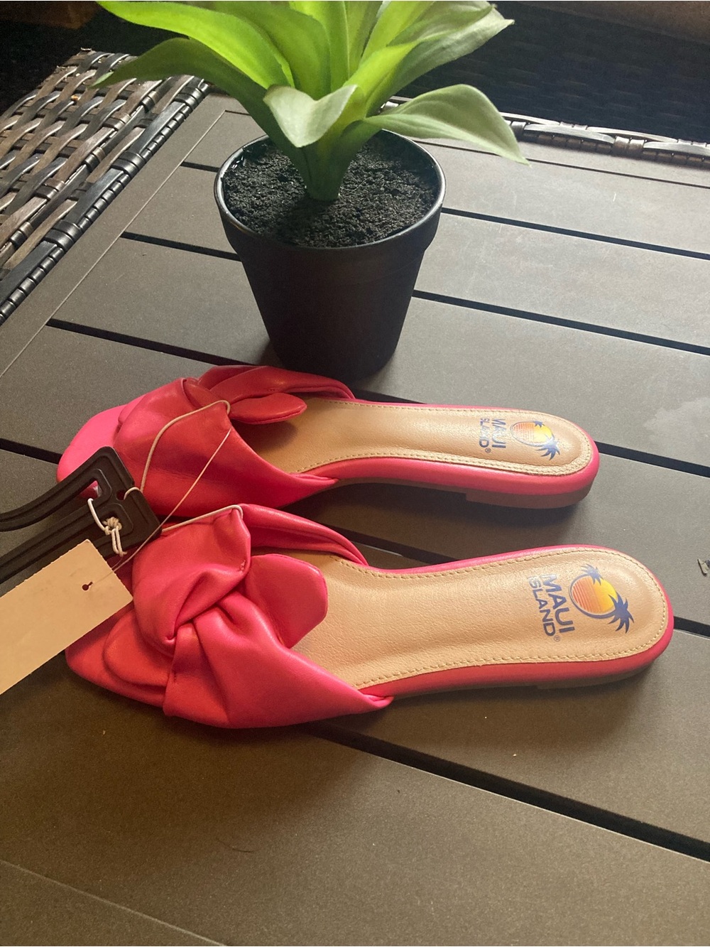 Maui and Sons Pink Knot Slide Mules for Women